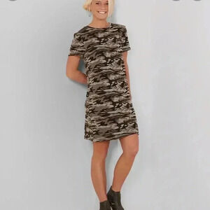 FITZ + EDDI T SHIRT DRESS CAMO GREEN FROM BUCKLE
